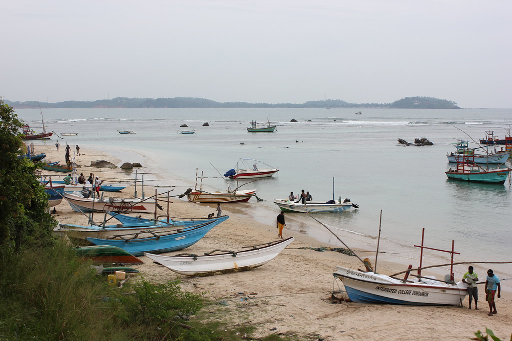 Fishing boats on Weligama Beach